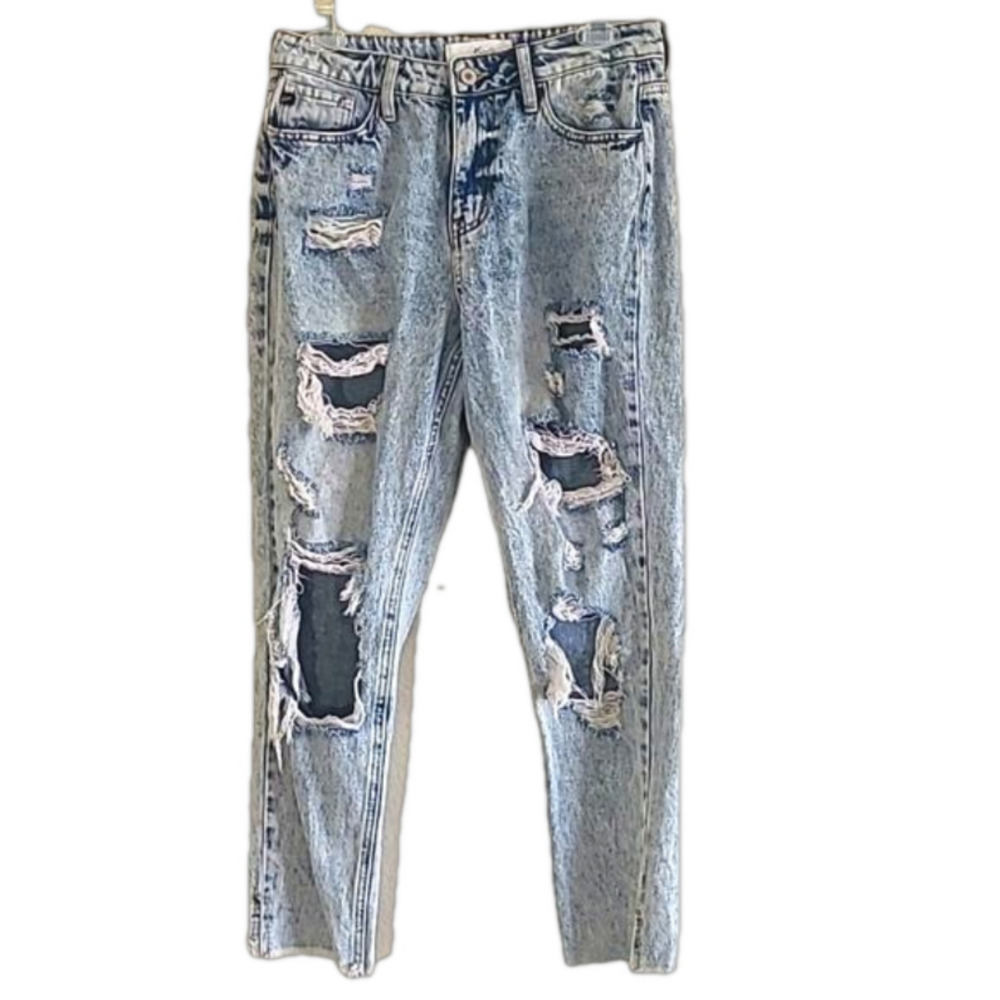 KanCan Acid Lightwash Ripped/Distressed Frayed Hem Jeans Size 5/26
